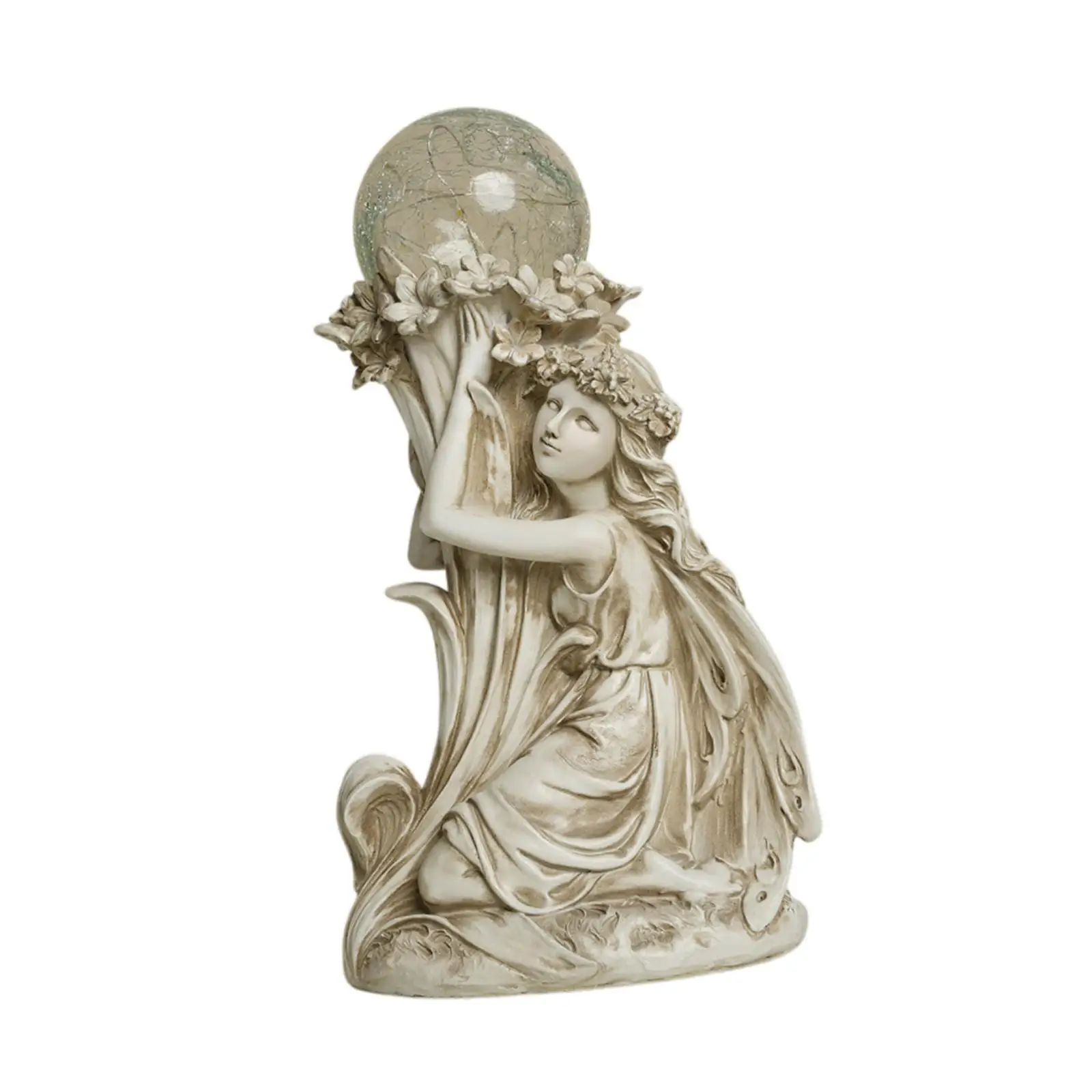 Solar Lamp Fairy Statue Luminous Outdoor Decoration Resin Crafts Decorative Fairy Sculpture for Backyard