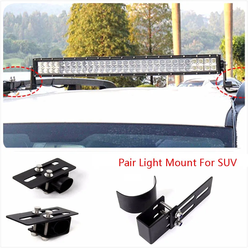 2-Pack Universal LED Spotlight Strip Light Bracket Multi-Purpose Modified Off-Road SUV Luggage Fixing Bracket