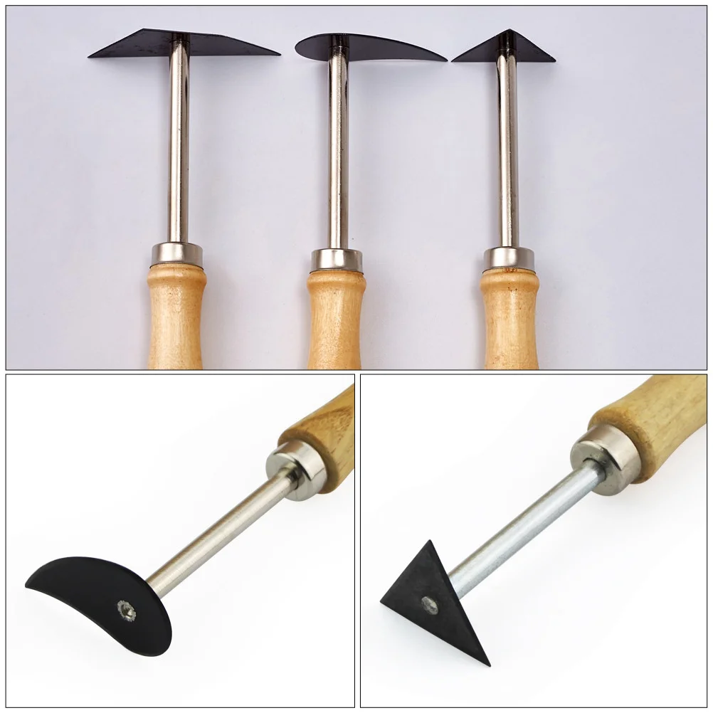 3 Pcs Suite Manual Clay Fondant Tracing Embossing Stylus Wood Rotary Tool Sculpture Tools Modeling