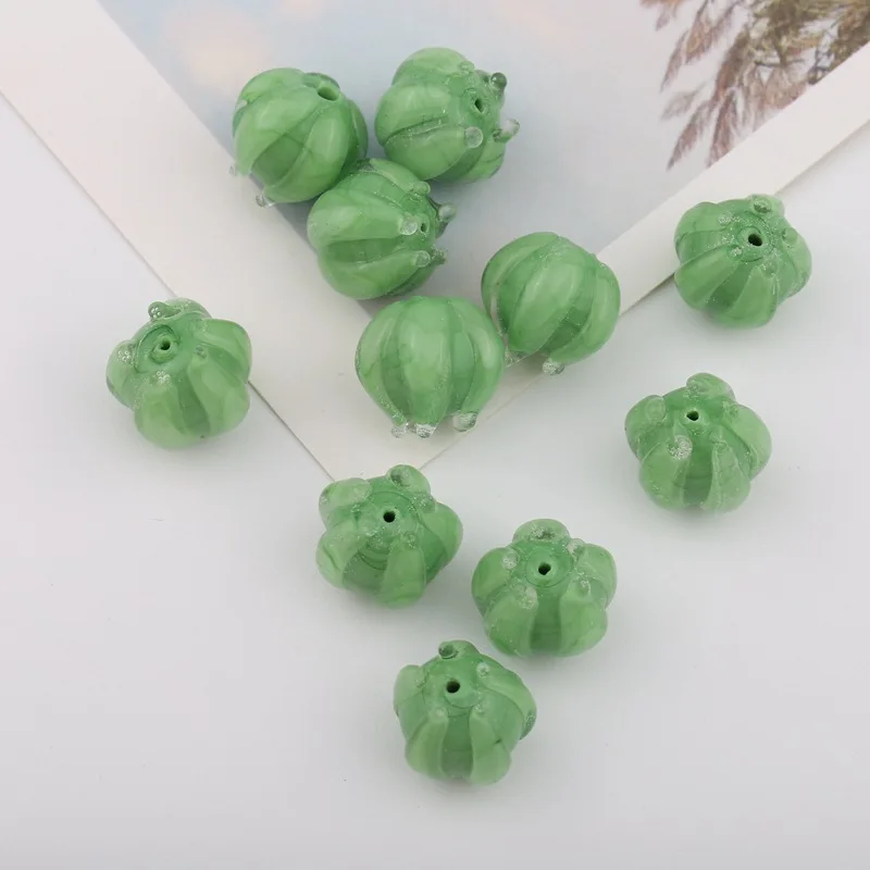 5pcs/Lot Colorful Flower Lampwork Beads Trumpet Flower Shape Glass Beads For Jewelry Making Hairpin Handmade DIY Accessories