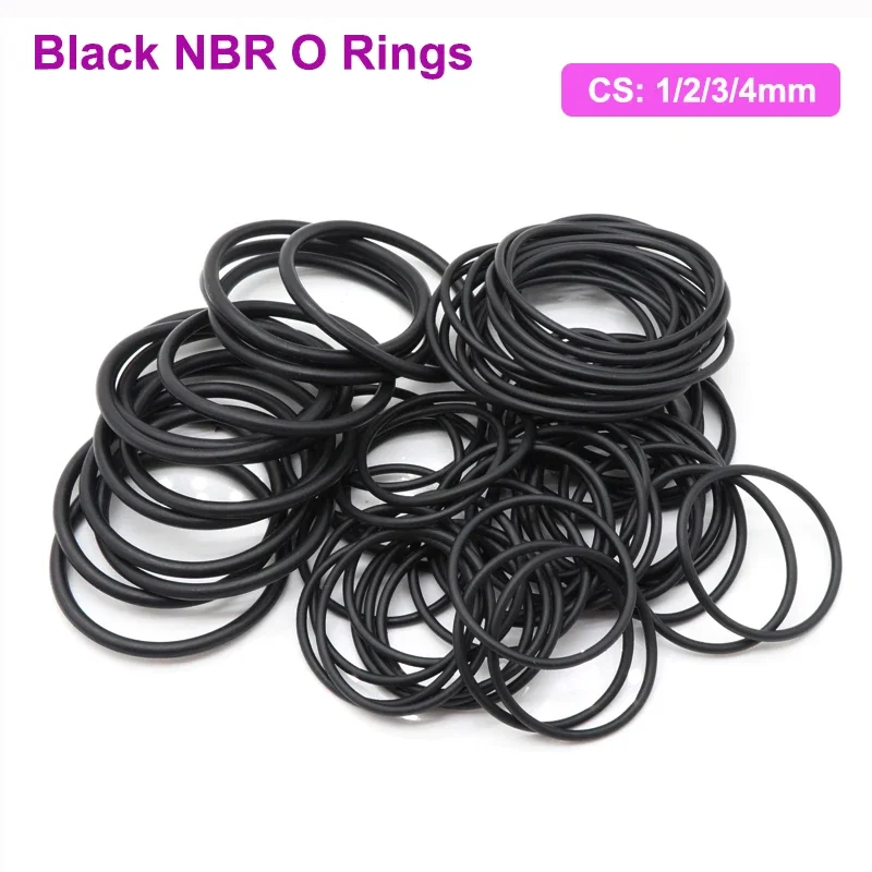 50pcs Black NBR O Rings CS1 2 3 4 mm OD 5~80mm Automobile Nitrile Rubber Washer Round O-Type Corrosion Oil Resist Sealing Gasket