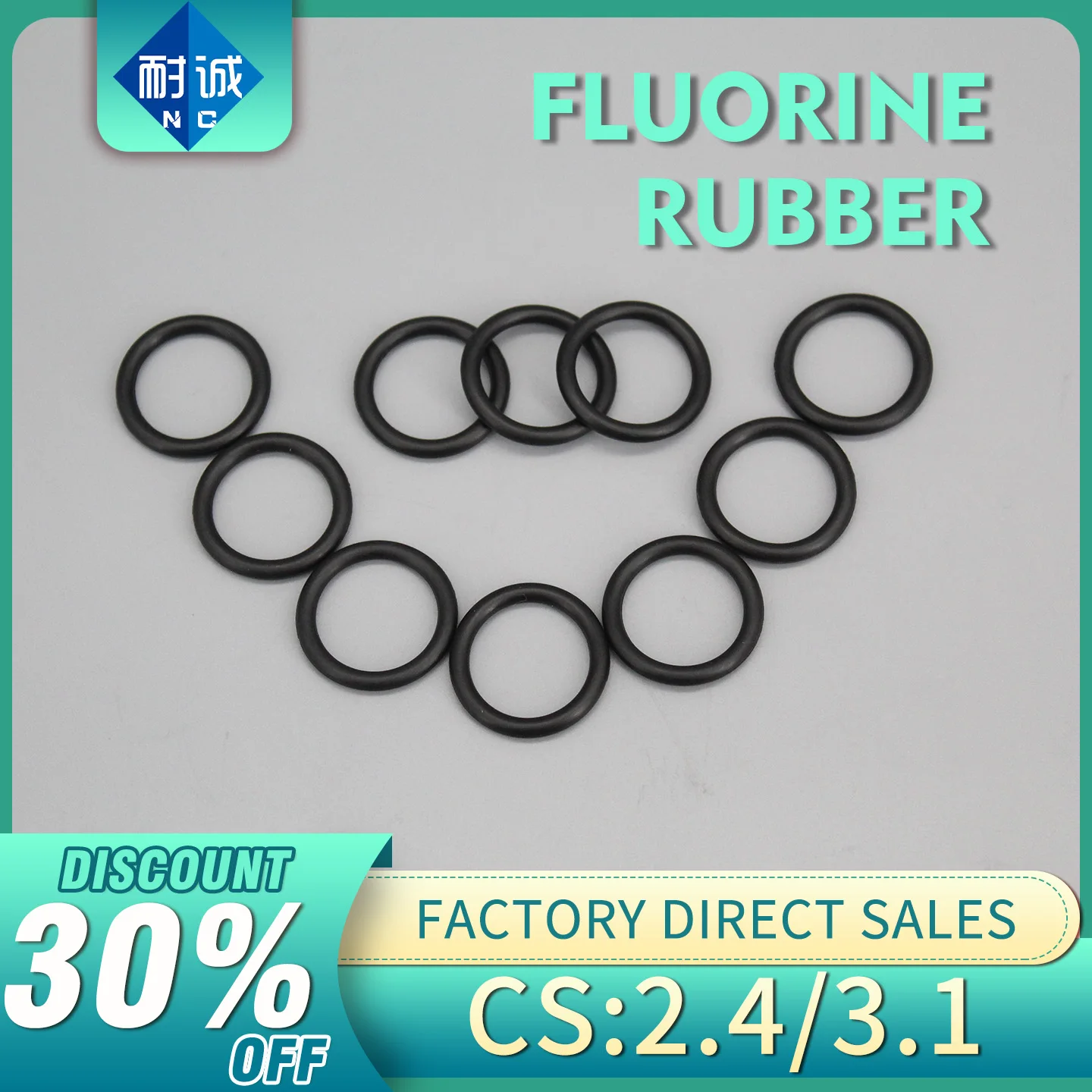 Black FKM O-Ring CS:2.4/3.1mm Fluoroelastomer O-ring Seal Gasket Heat & Oil Resistant for Automotive & Machinery