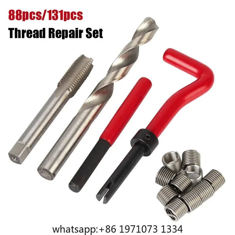 88/131pcs Car Repair Tools Screwdriver Screw Bolt Driver Engine Block Restoring M5 M6 M8 M10 M12 Thread Set Vehicles Accessories