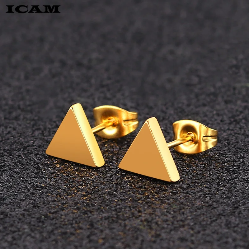 ICAM New Earrings Fashion Simple Stud Earrings Personality Trendy r Triangle Earring Wholesale Jewelry Womens Earing