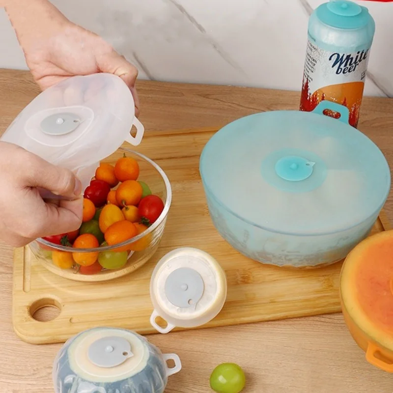 

4Pcs/Set Silicone Fresh-keeping Cover,Reusable Stretch Lids for Food Storage Fits Bowls,Skillets,Plates,Pots,Oven,Fridge Safe