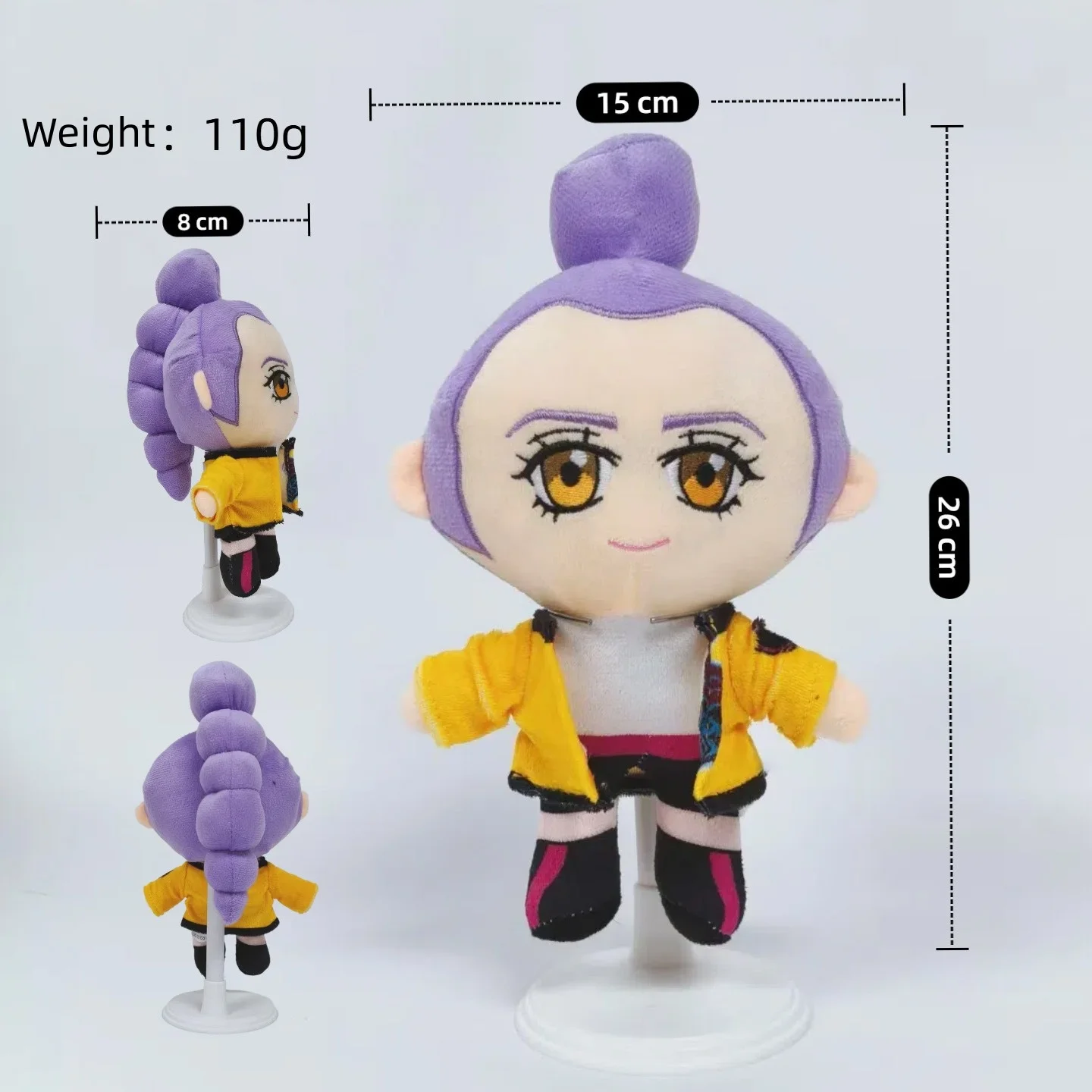 

Аниме K-pop Охотники на демонов Плюшевая милая фиолетовая тигровая черная шляпа Сорока с 3-мя глазами Monster Hunt Girl Group Фаршированная для фанатов Подарки