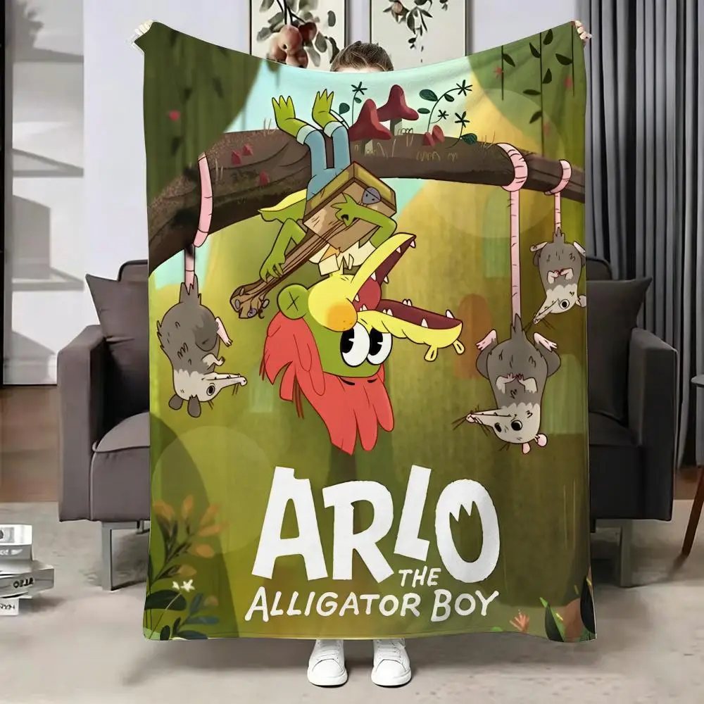 A-Allie t-the A-Alligator Throw Soft Warm Flannel Blanket, Multi-use Throw for Bed Sofa Office, Air Conditioning Nap Blanket