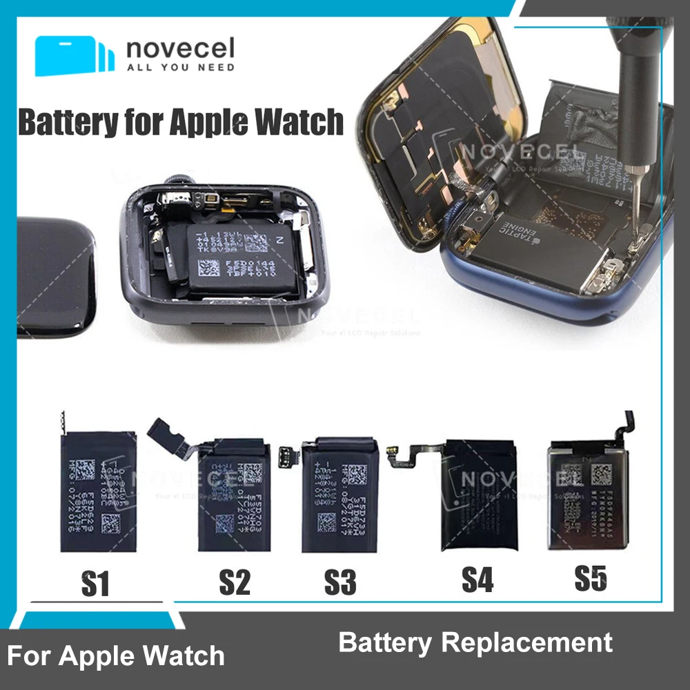 Novecel Top Quality Battery Replacement For Apple Watch Series S1 2 3 4 5 6 7 8 Bateria IWatch GPS/LTE 38mm 40mm 42mm 41mm 45mm