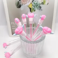 4Pcs Reusable Eyelash Brush Tube Disposable Eyelash Loving Heart Wands Eyebrow Brush Replaceable Dust-proof Makeup Tool For Lash