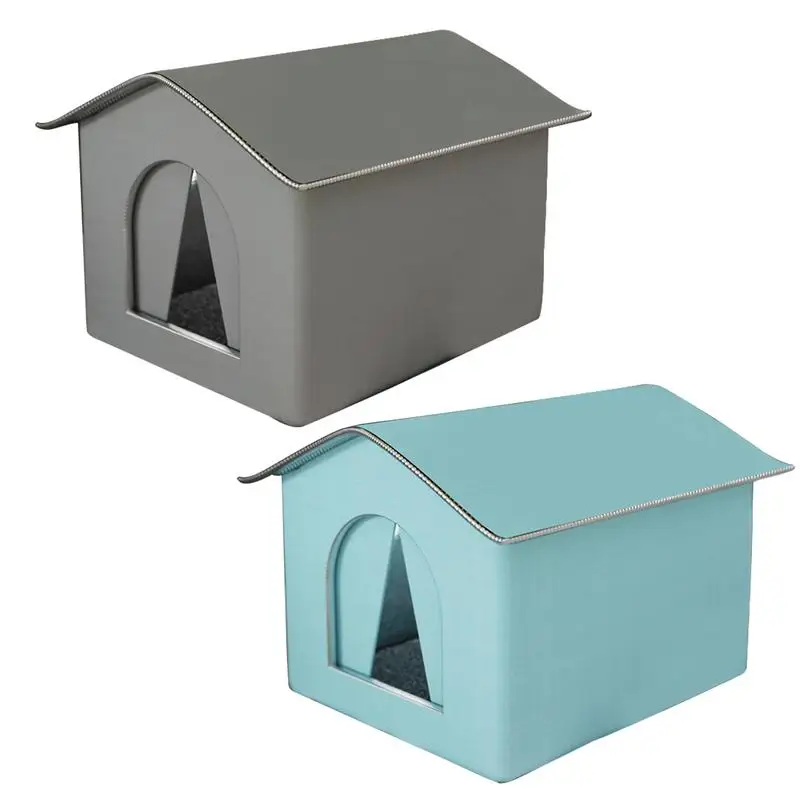 Outdoor Cat House Foldable Warm Pet Cave for Winter Waterproof Rainproof Kitten Cave Pet Tent Bunny Bed for Feral Cat Puppy