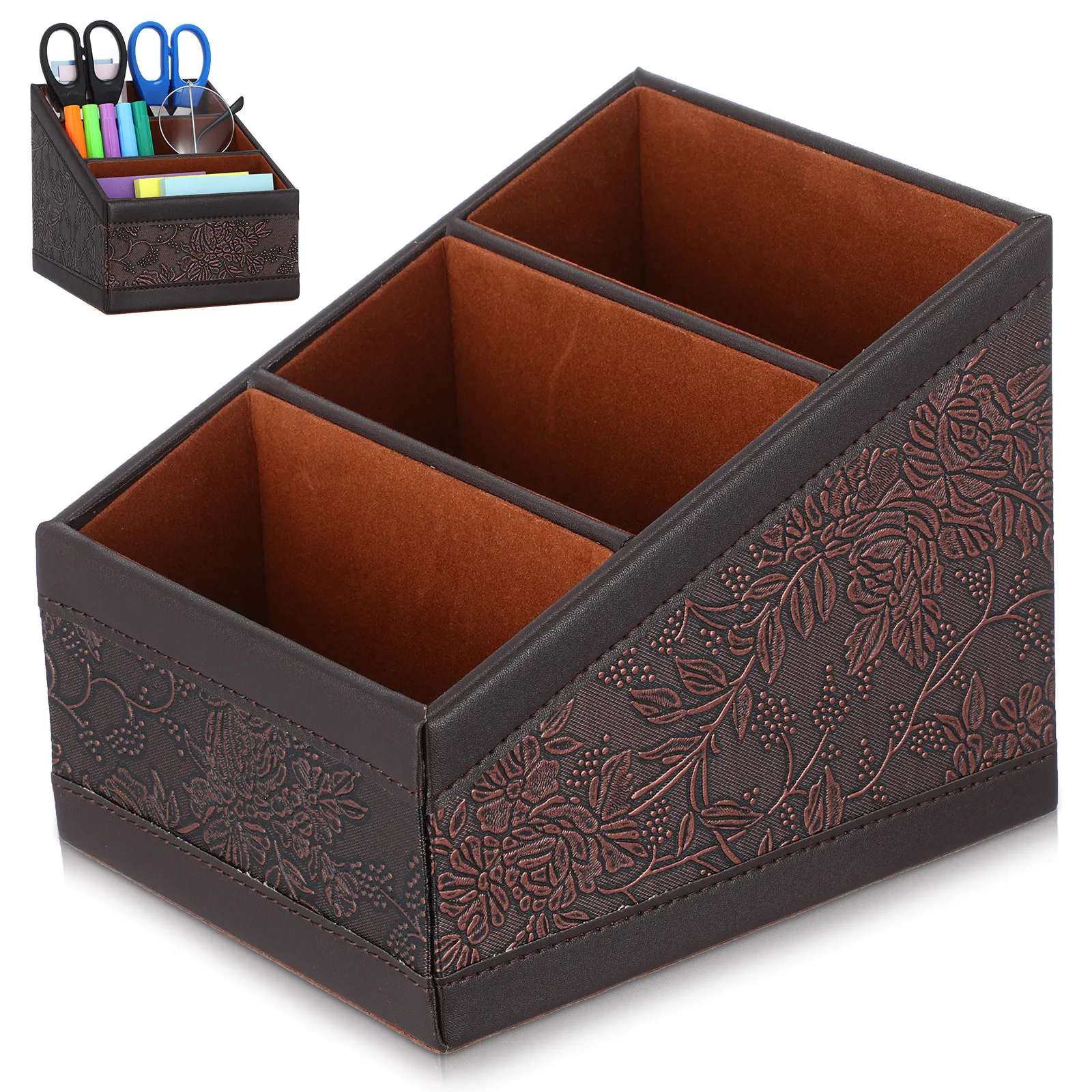 

1Pcs Remote-Control Unit Holder Retro Storage Box for Home Office TV Controller Organizer Sundries Container