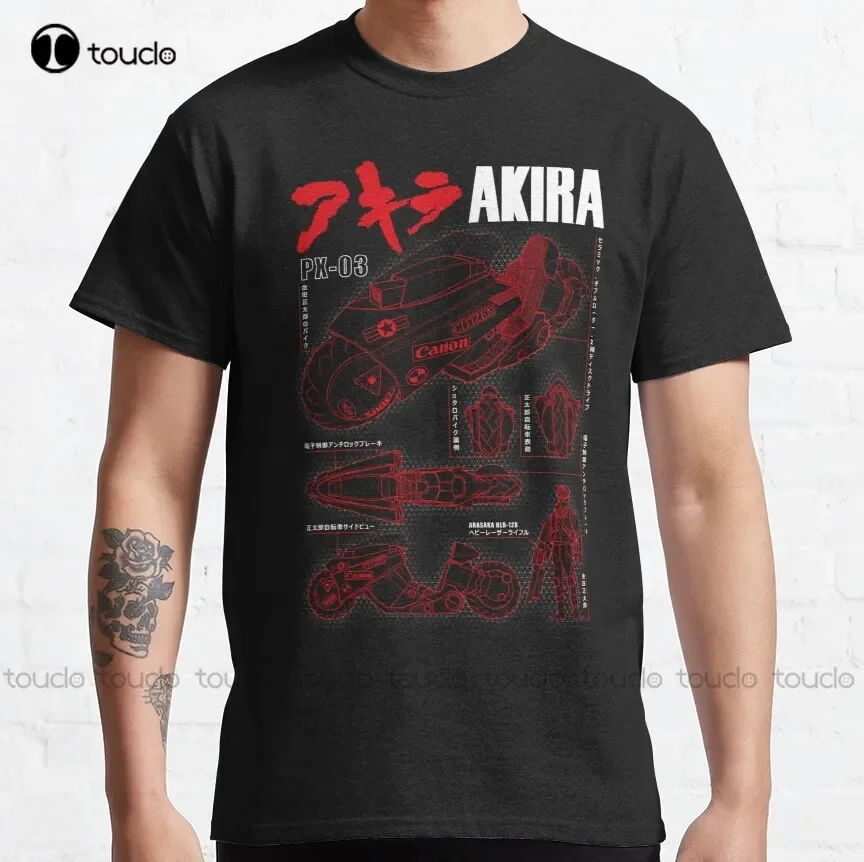 Akira - Kaneda Bike Blueprint  Motorcycle, Futuristic, Anime, Minimalistic Classic T-Shirt Halloween Shirt Xs-5Xl Streetwear Tee