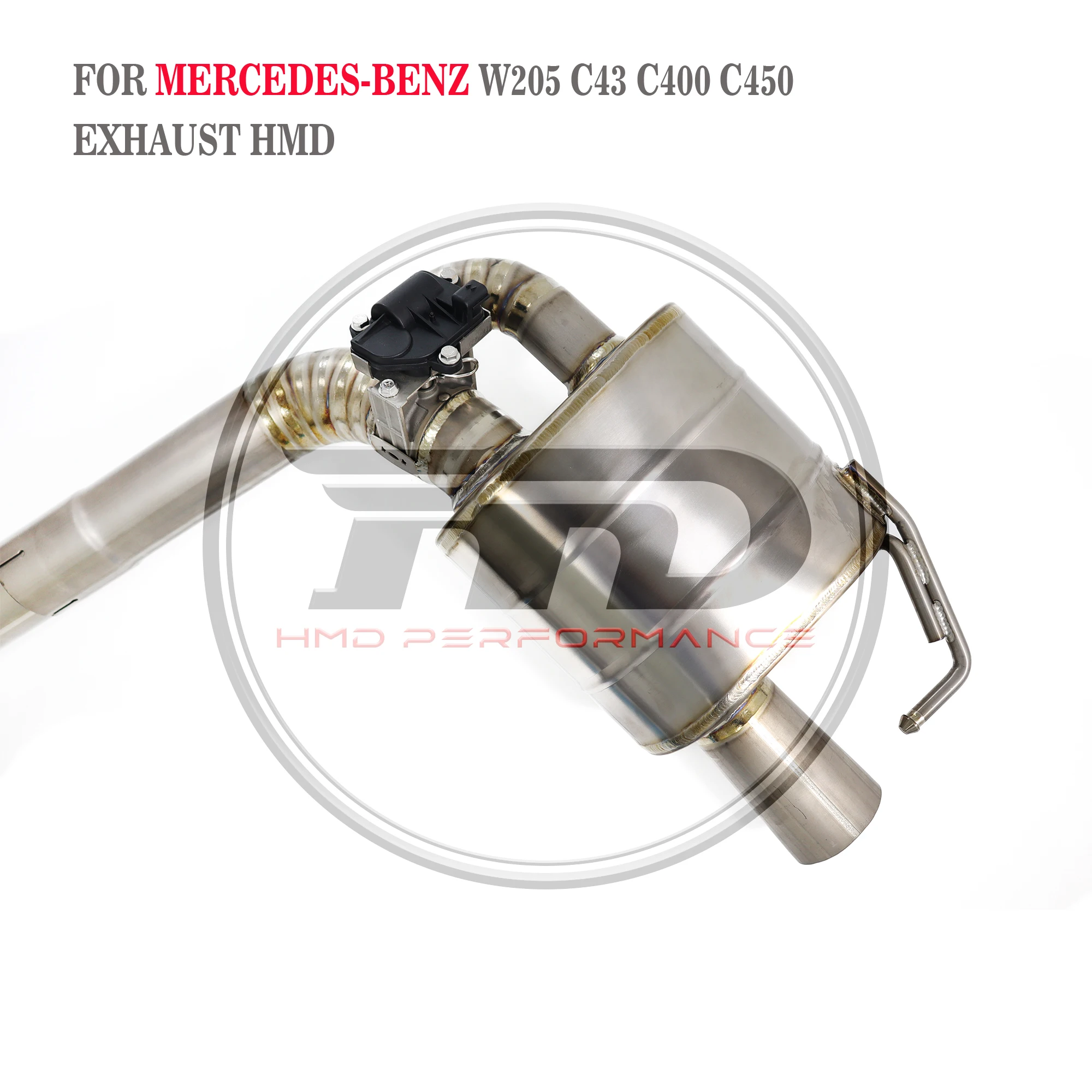 Hmd venda quente sistema de escape titânio desempenho catback escape para mercedes benz w205 c43 c400 c450 silenciador com válvula