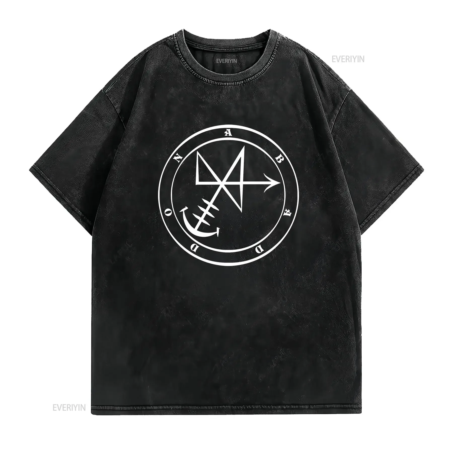 Abaddon Angel Of The Abyss Sigil T Shirt vintage Washed Comfortable Soft fashion Casual Breathable Versatile Stylish