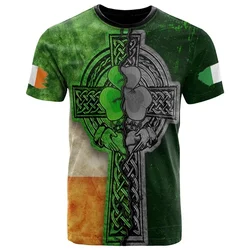 Summer Men's Irish St. Patrick's Day T-shirt 3D Printed Fashion Casual Street Short Sleeve O-neck Pullover Plus Size Clothing