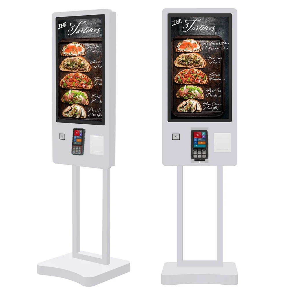 24 27 32 Inch Interactive Self Service Payment Kiosk Automatic Touch Screen Kiosk Self Ordering Kiosk For Restaurant