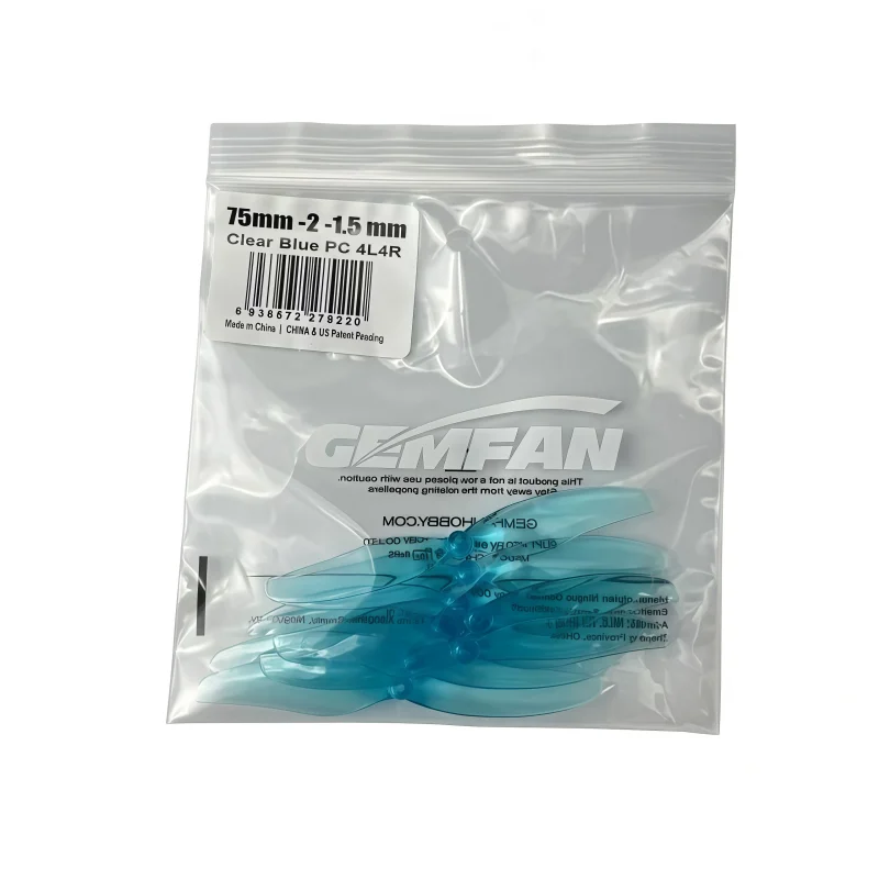 Rotor de duas lâminas Ganfeng 75mm para modelo de veículos aéreos não tripulados copo oco para frente e para trás furo de 1mm/1,5mm