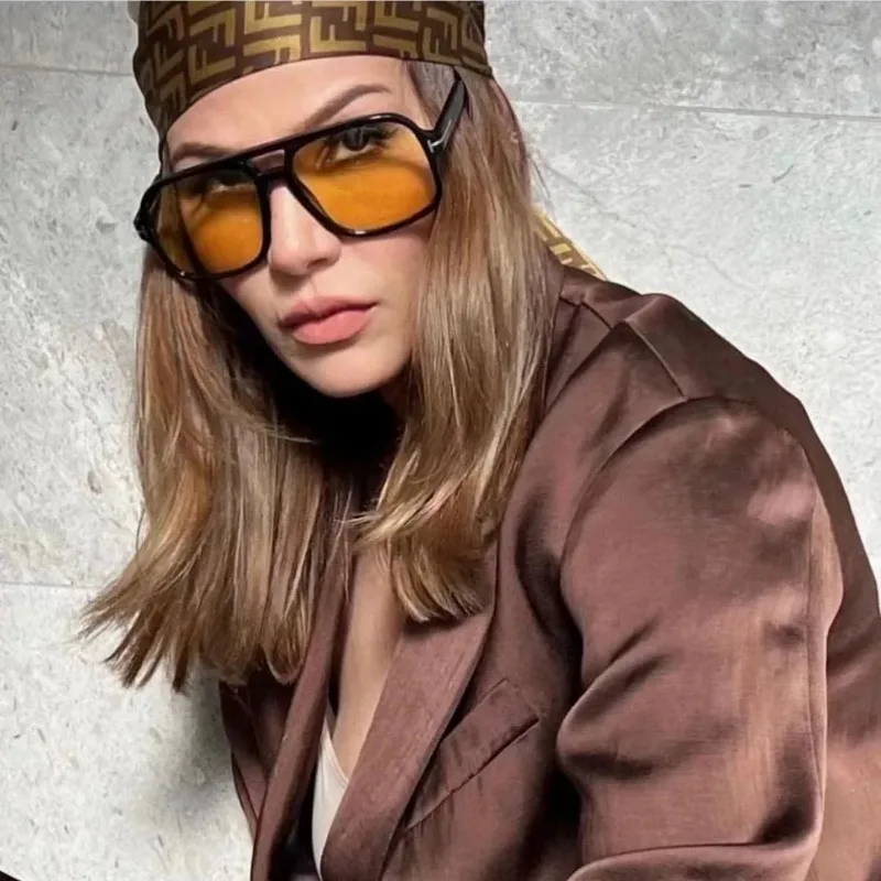 Vintage Classic Brand Designer Double Bridge Square Sunglasses Women For Men Male Luxury Sun Glasses Punk Big Frame Shades UV400 image 4