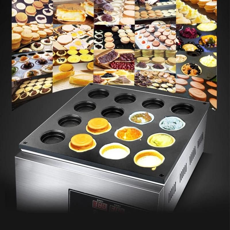 Commercial Red Bean Cake Wheel Machine 16 Hole Automatic Wheel Cake Making Machine Pie Maker Snack Equipment With CE