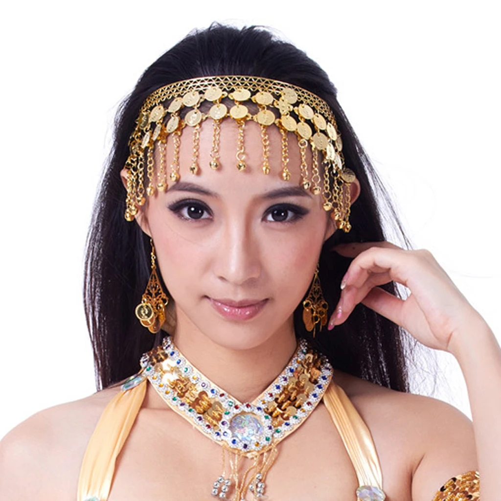 

Headband with Tassels Headdress Vintage Belly Dance Jewelry Latin