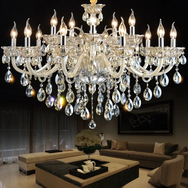 for Modern Simple European Crystal Chandelier 2025 New Atmospheric American Style Living Room Master Bedroom Dining Room Lamp