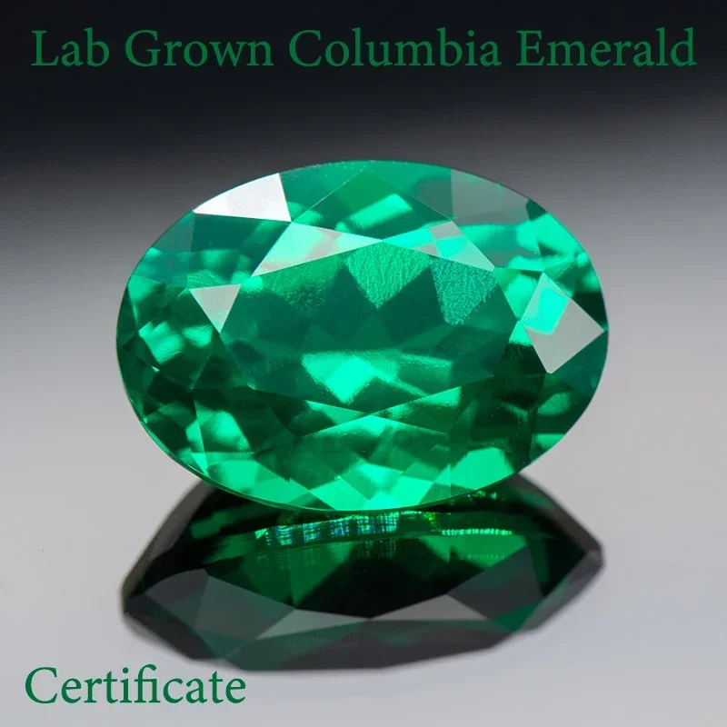 

Lab Grown Columbia Emeralds Oval Shape Gemstone VVS1 Charms for Diy Jewelry Making Material Selectable AGL Certificate