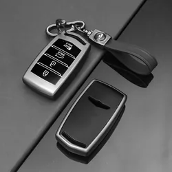 Grey TPU Car Key Case Cover Shell Fob Holder for Hyundai Genesis G70 G80 G90 2017-2020 Auto Keychain Protector Accessories