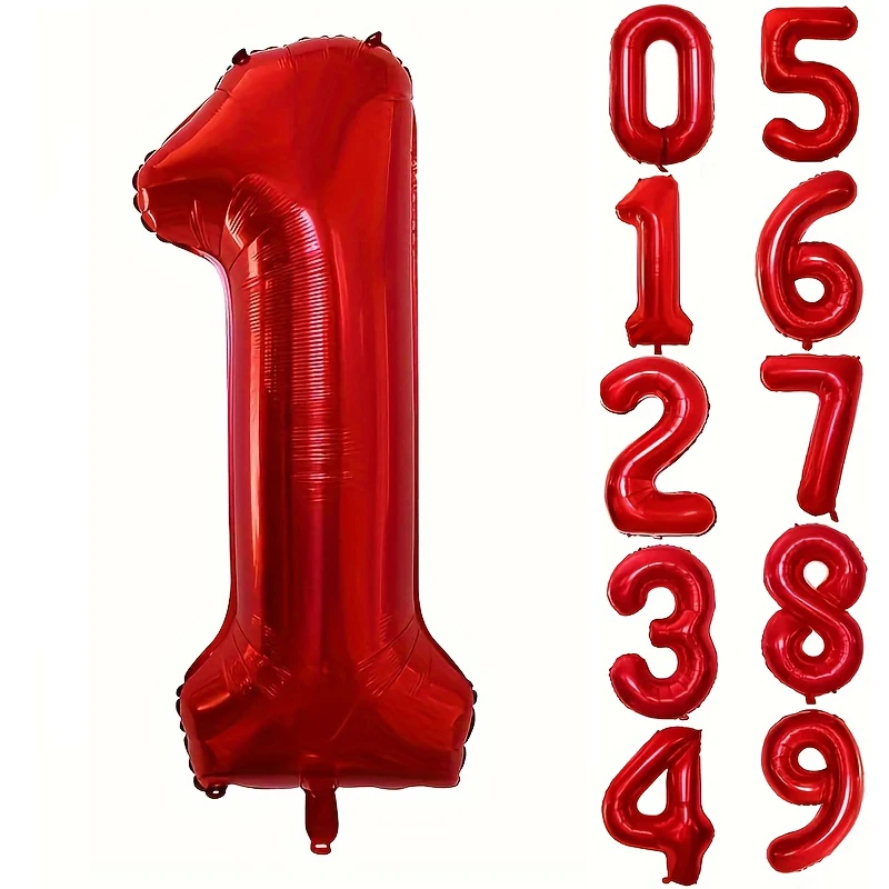 32 INCH Rood Aantal Folie Ballonnen voor Verjaardag Jubileum Party Decor, Grote Familie Viering Foto Achtergrond Decoratie Set