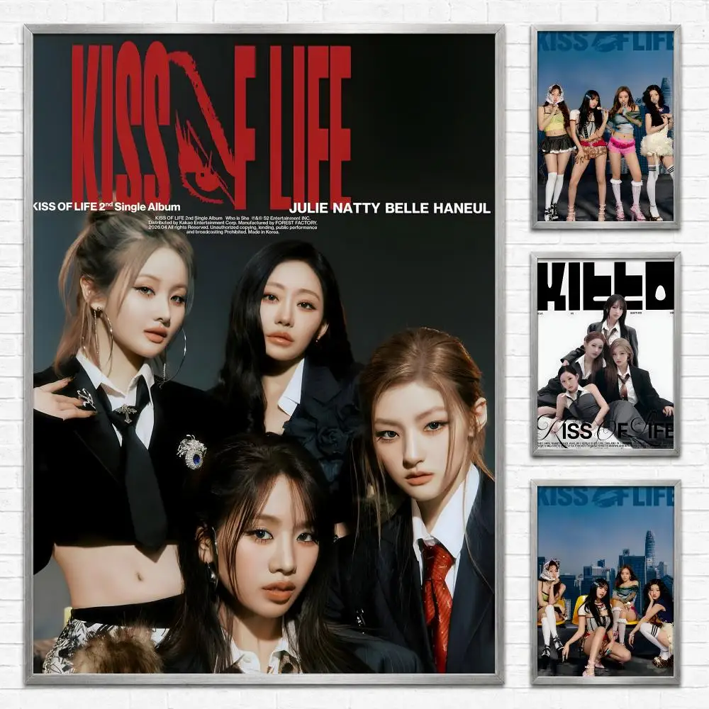Band kiss of life Poster Self‑Adhesive Waterproof PP Poster Coffee House Bar Wall Art Sticker Room Home Decor