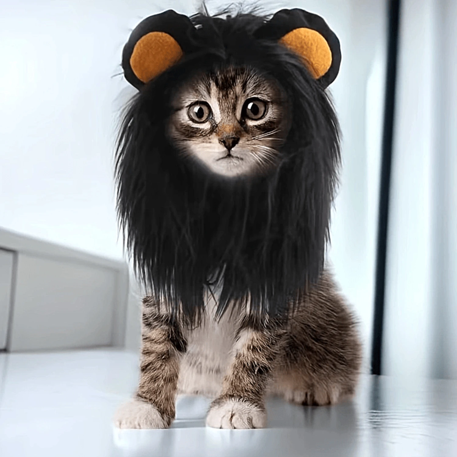 Adorable Lion Mane Cat Wig  Durable, Comfortable & Easy-Clean - Perfect for Halloween & Memorable Photos