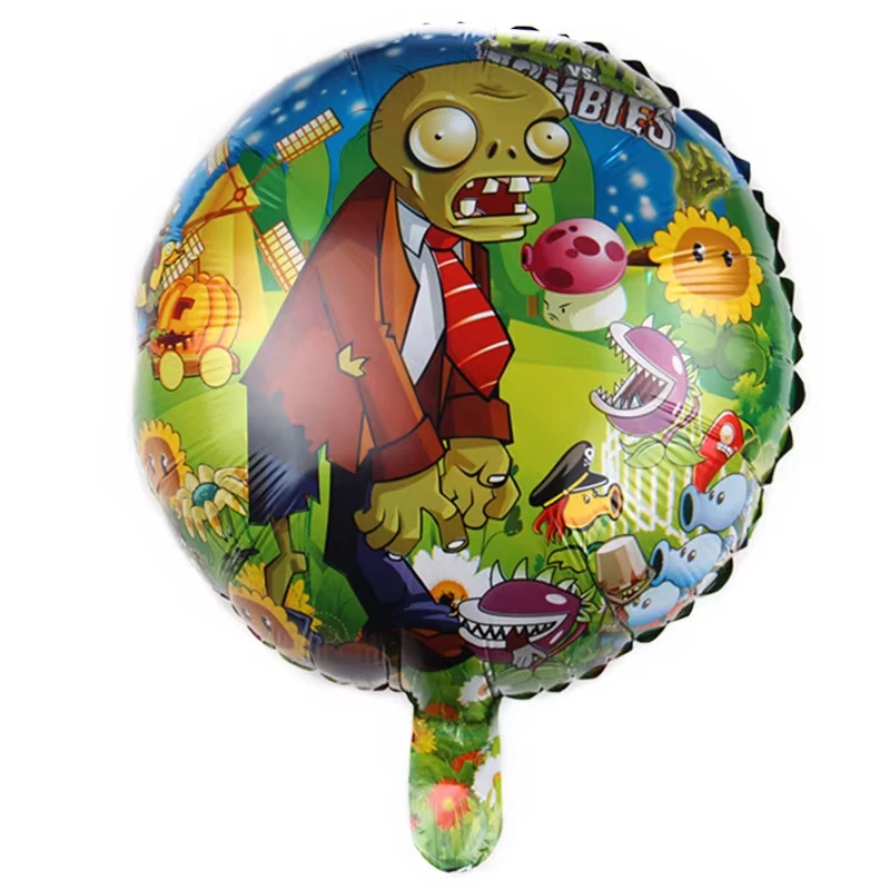 Cartoon Plants vs. Zombies Foil Balloons Happy Birthday Banner Cake Topper Party Decoration PVZ Game Latex Ballons for Birthday view 3