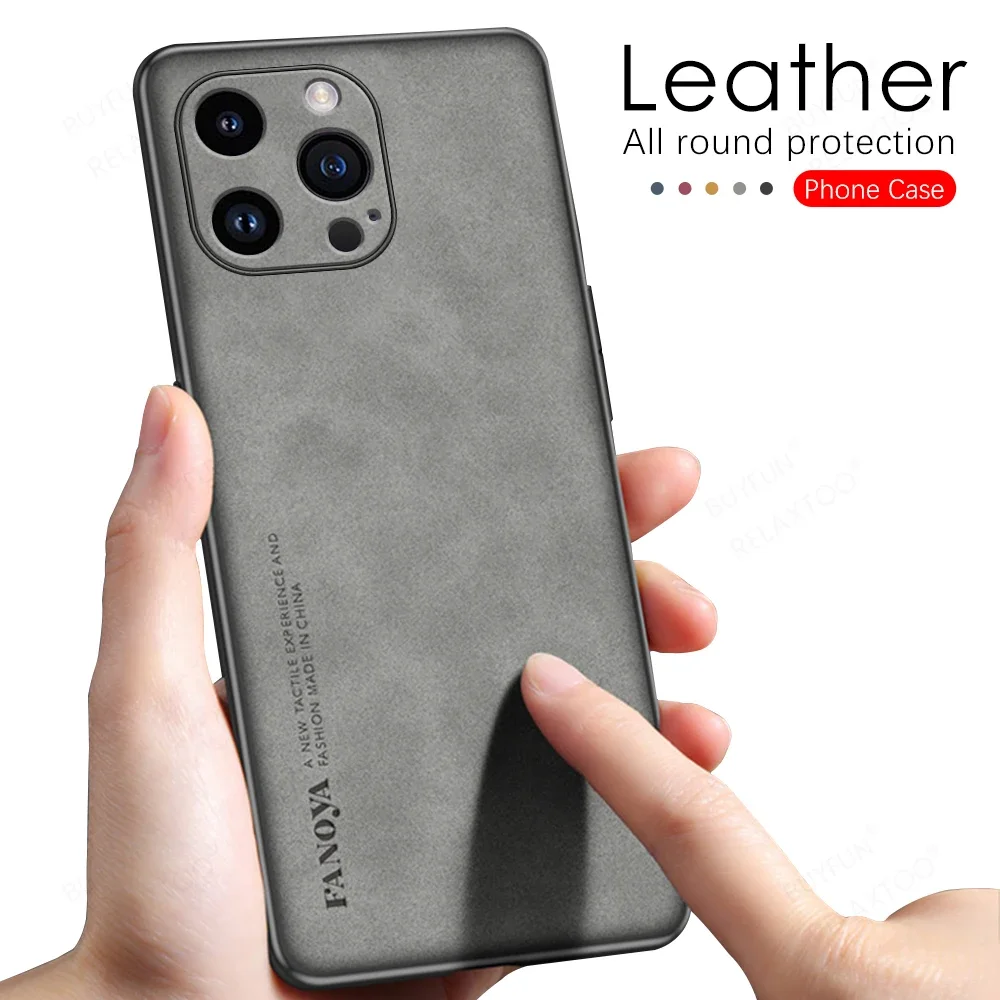 Funda de piel de oveja para teléfono móvil Iphone, carcasa protectora suave de TPU con marco para cámara, compatible con modelos 16 Pro Max Plus y 16 Pro Max