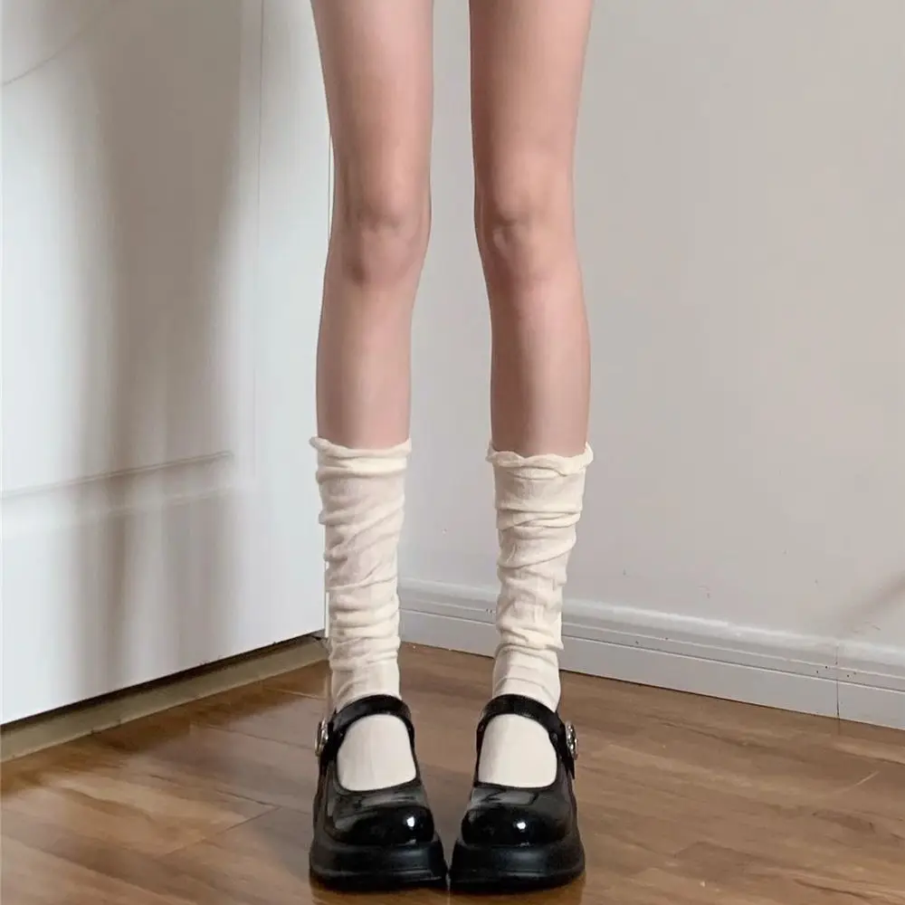 Calcetines finos hasta la rodilla para mujer, medias transpirables, estilo Harajuku coreano, Ballet bonito, Sexy, peludo, suave, Jk, primavera y verano