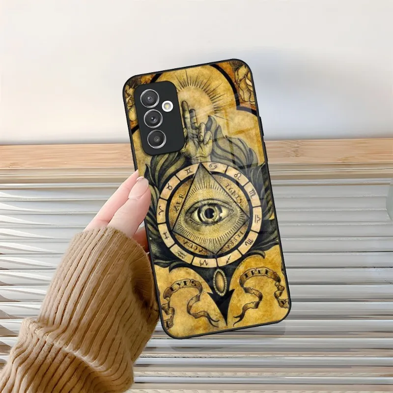 Free And Accepted Masons Phone Case Tempered Glass For Samsung A14 A54 A34 A52 A51 A22 A32 A72 S22 S23 Ultra Note 20 10 Pro Plus