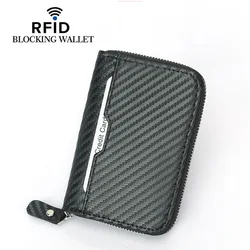 Carbon Fiber Multiple Slots Card Holder Pocket Wallet RFID Blocking Credit Card Organizer Business Card Holder Women Men Bags