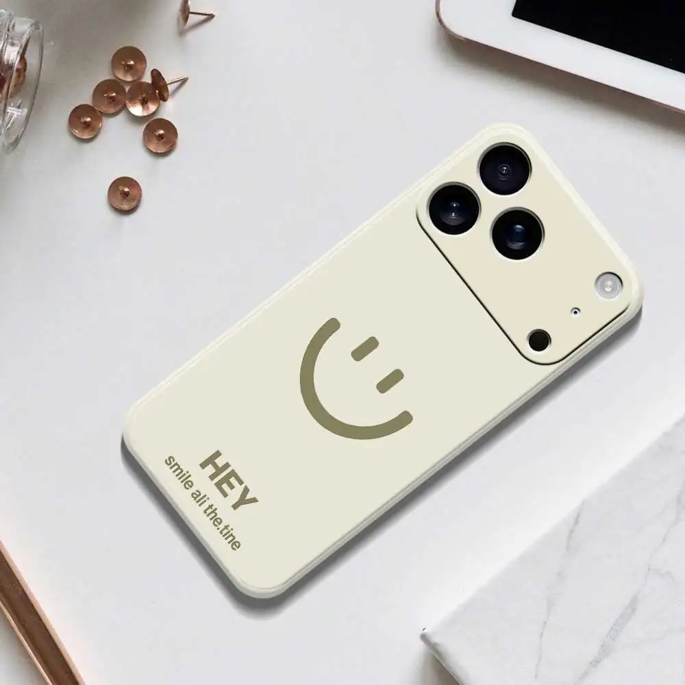 Super Curing Smiley Face Phone Case For iPhone 17 Pro Max 17 Air 16 15 14 Plus 13 12 11 Pro Max XS Max 16E Silicone Soft Cover