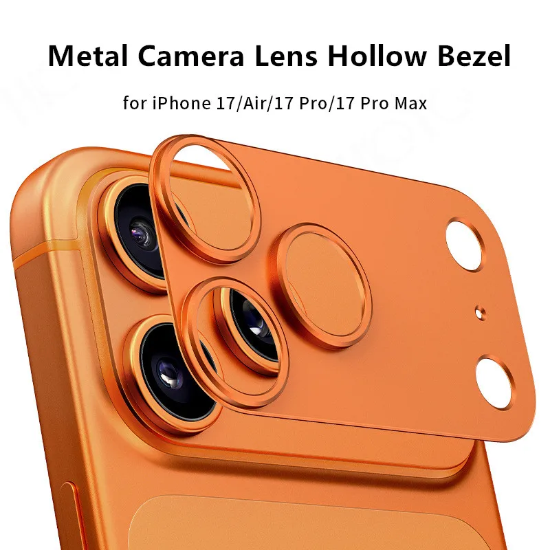 아이폰 17 프로 맥스 에어 17프로용 오리지널 컬러 메탈 카메라 베젤 프로텍터 합금 3D 돌출 렌즈 홀로우 커버 링 필름
