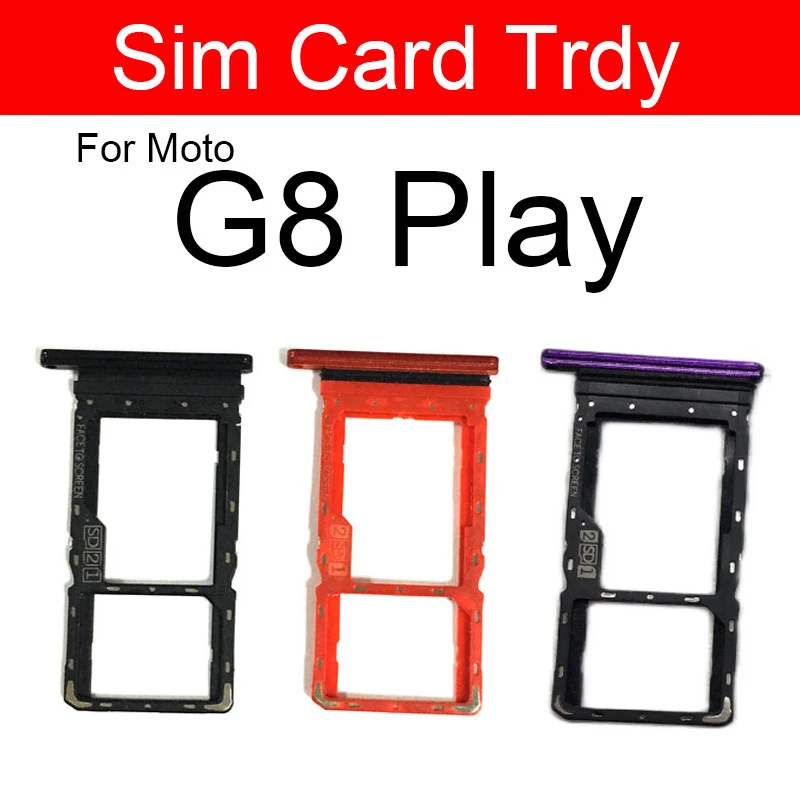 Sim Card Tray Holder For Motorola Moto G8  G8 Power G8 Plus G8 Play G8 Power Lite Sim Reader Card Slot Adapter Repair Parts