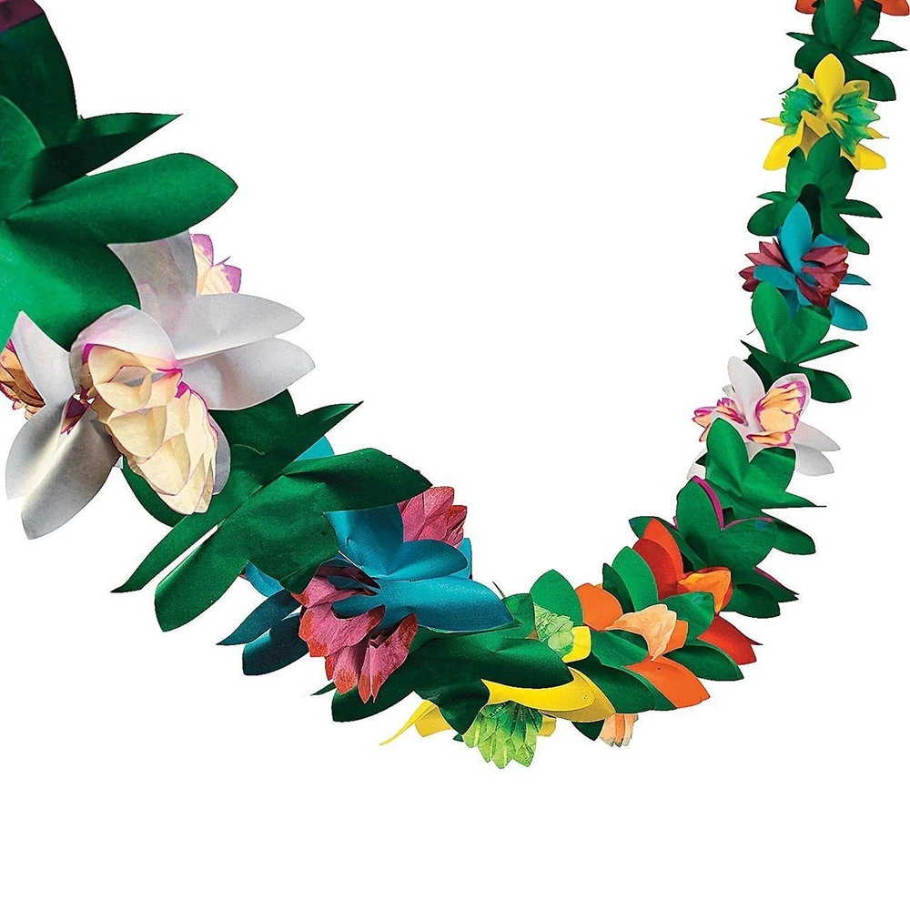 3m Hawaiian Party Garlands Hawaii Summer Tropical Party Supplies Paper Garland Wedding Birthday Luau Party Decoration