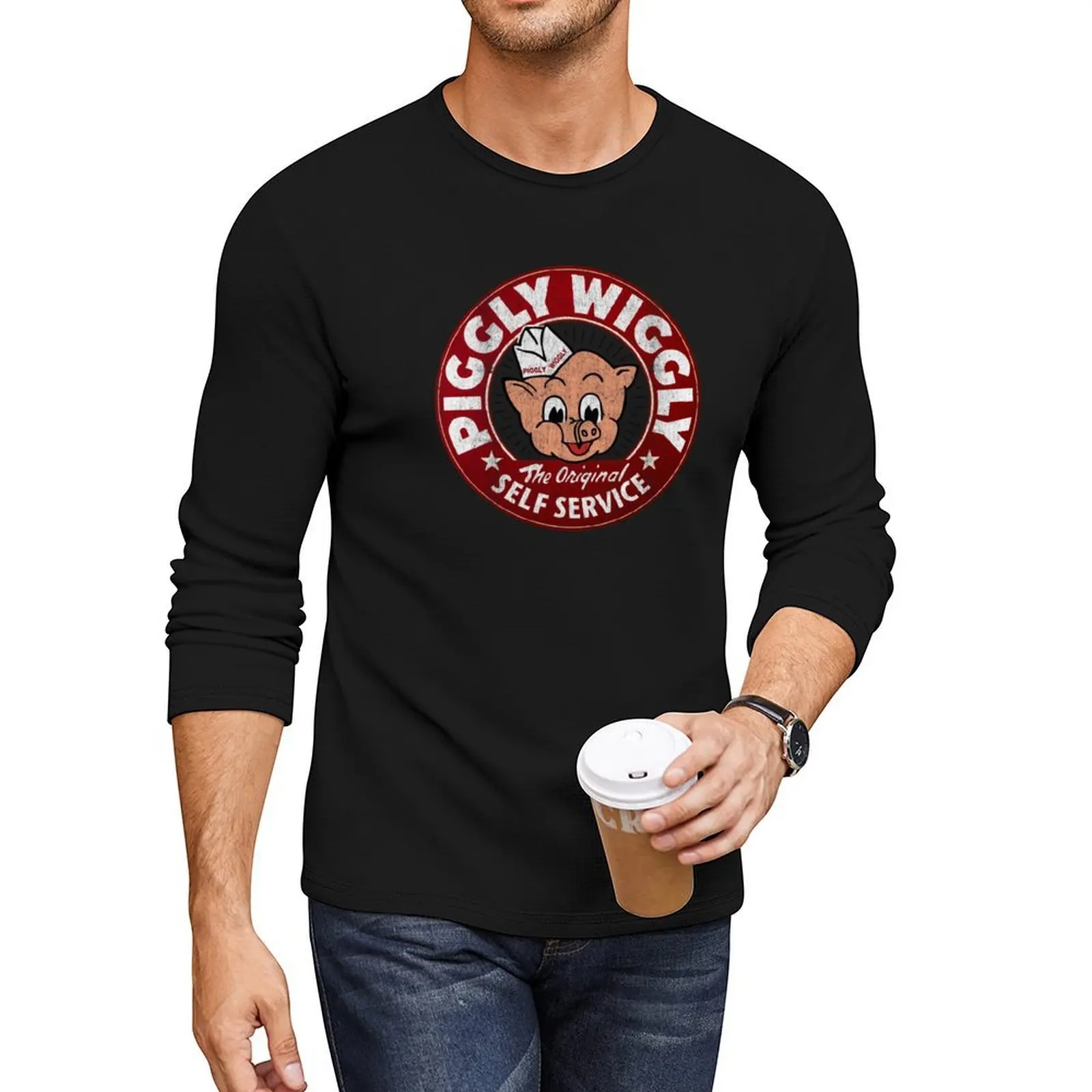 

Piggly Wiggly Self Service Worn Long T-Shirt cute clothes shirts graphic tees quick drying shirt sweat shirt men workout shirt