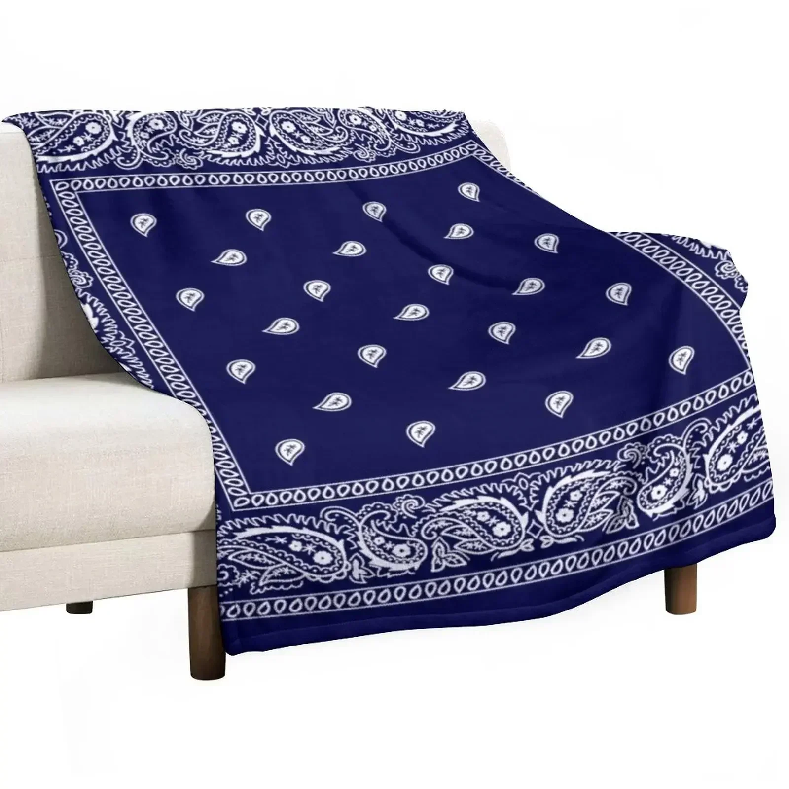 

Bandana Blue Throw Blanket Cute Hairy Blankets