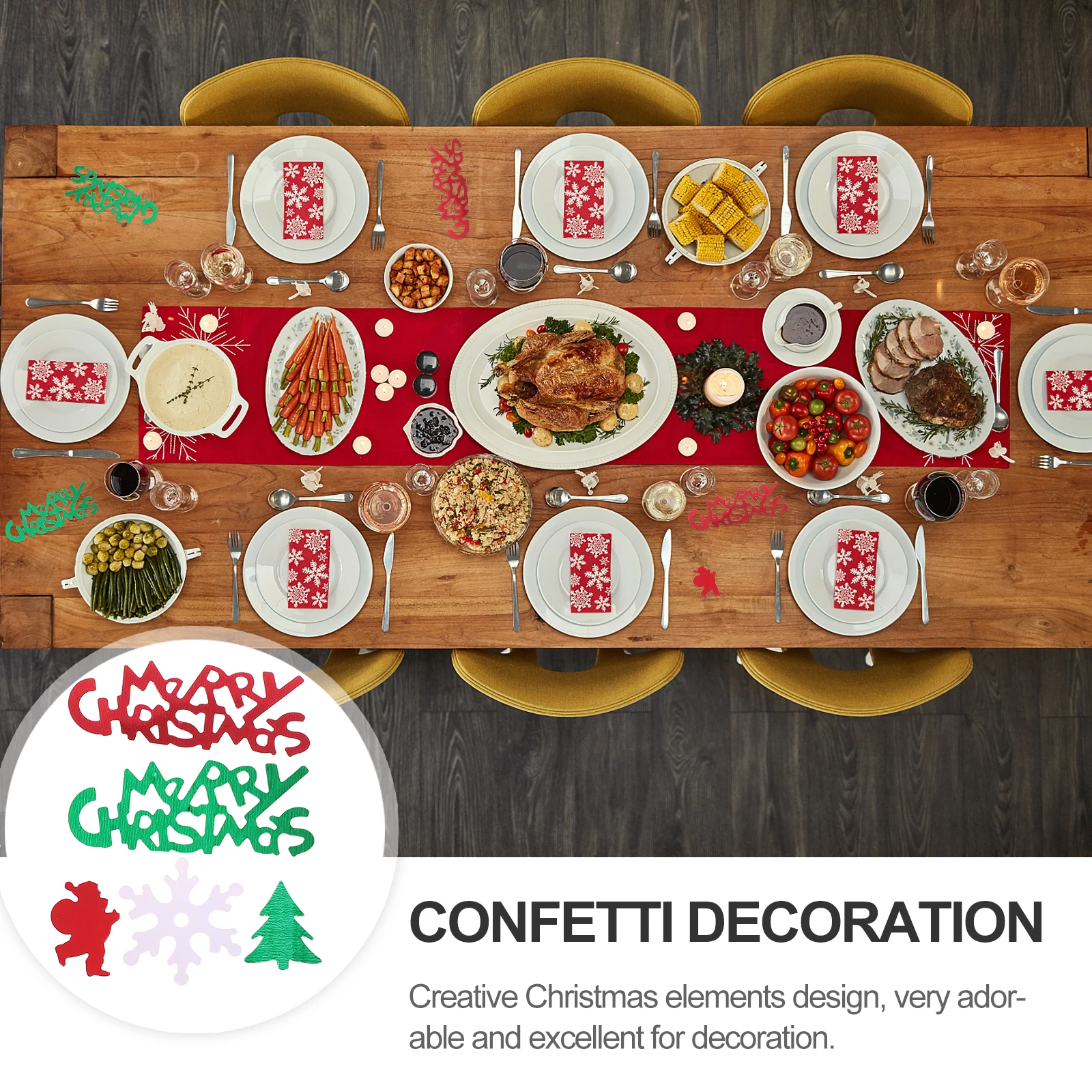 

3 Packs Festive Christmas Confetti Plastic Party Table Decor Sequins Sprinkles Supplies