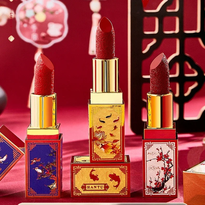 Moisturizing Chinese Style Carved Lipstick Set Forbidden City Christmas Gift Box Show Whiteness New Year Makeup Cosmetic