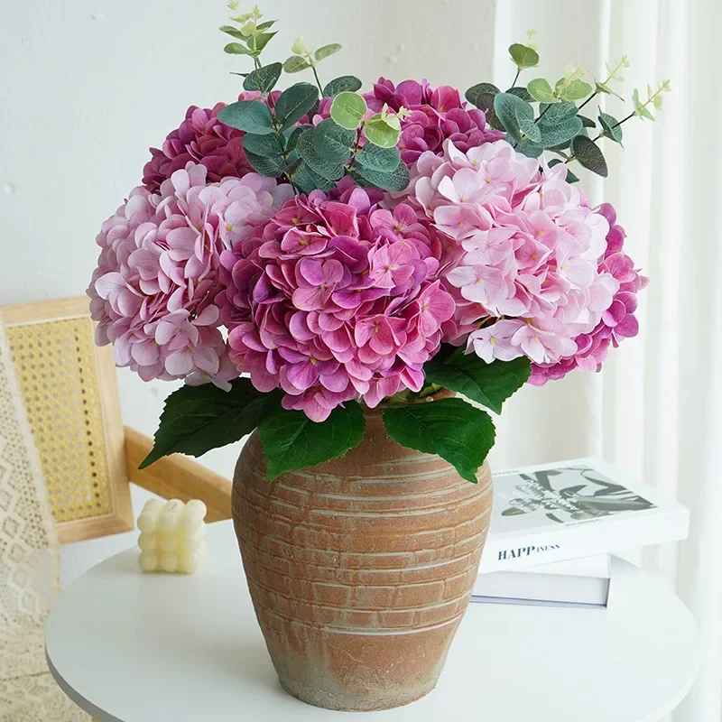 Artificial Hydrangea Flower Bouquet  Moisturizing  Dry Flower Table Floral Arrangement, Decorative Decoration, Fake Flowers