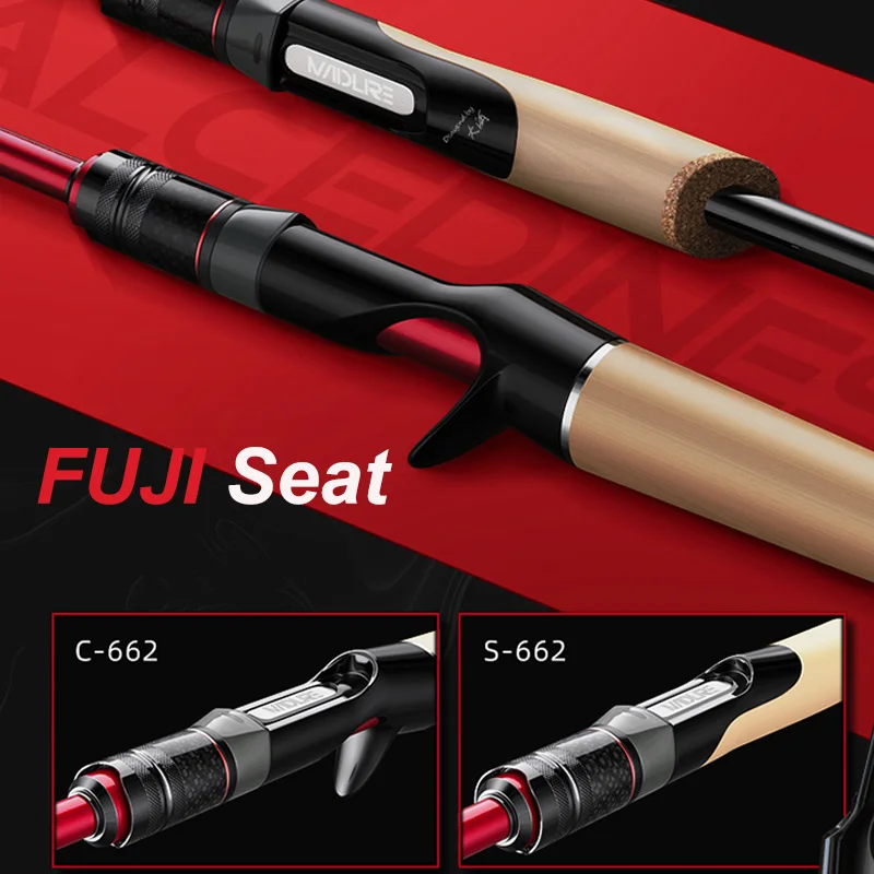 Imagem -05 - Varas de Pesca de Fundição de Carbono Completo Leve Seção Spinning Rod Fuji Sic Mais um Anel 21 Alc