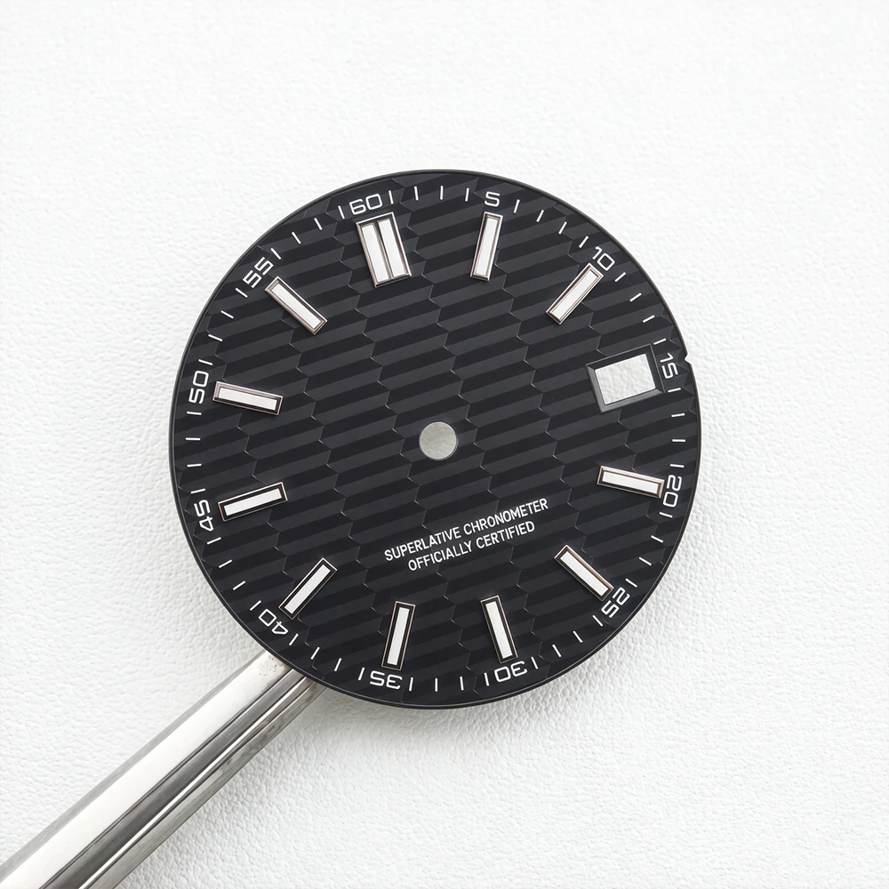 28.5mm Honeycomb Watch Dial Fits NH35 NH36 4R35 4R36 6R35 BGW9 Lume Single Date 3.0/3.8 Crown Watch Mod Parts Watch Accessories