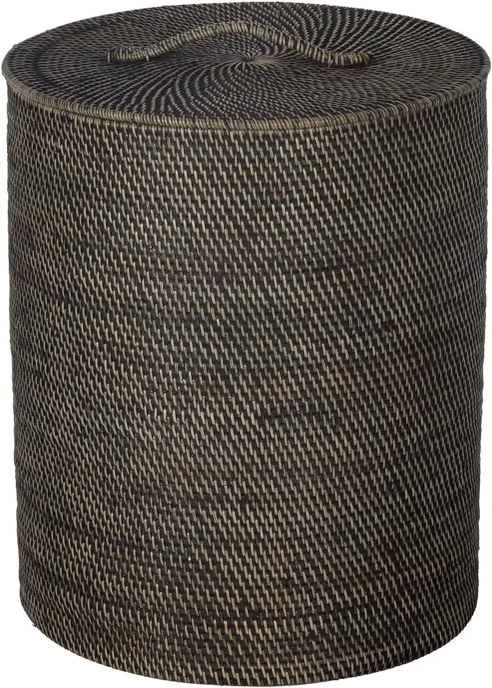 

Round Rattan Hamper Laundry Basket With Lid Removable Liner Perfect For Home Storage Bathroom Bedroom Kids Room Nursery Black Wa