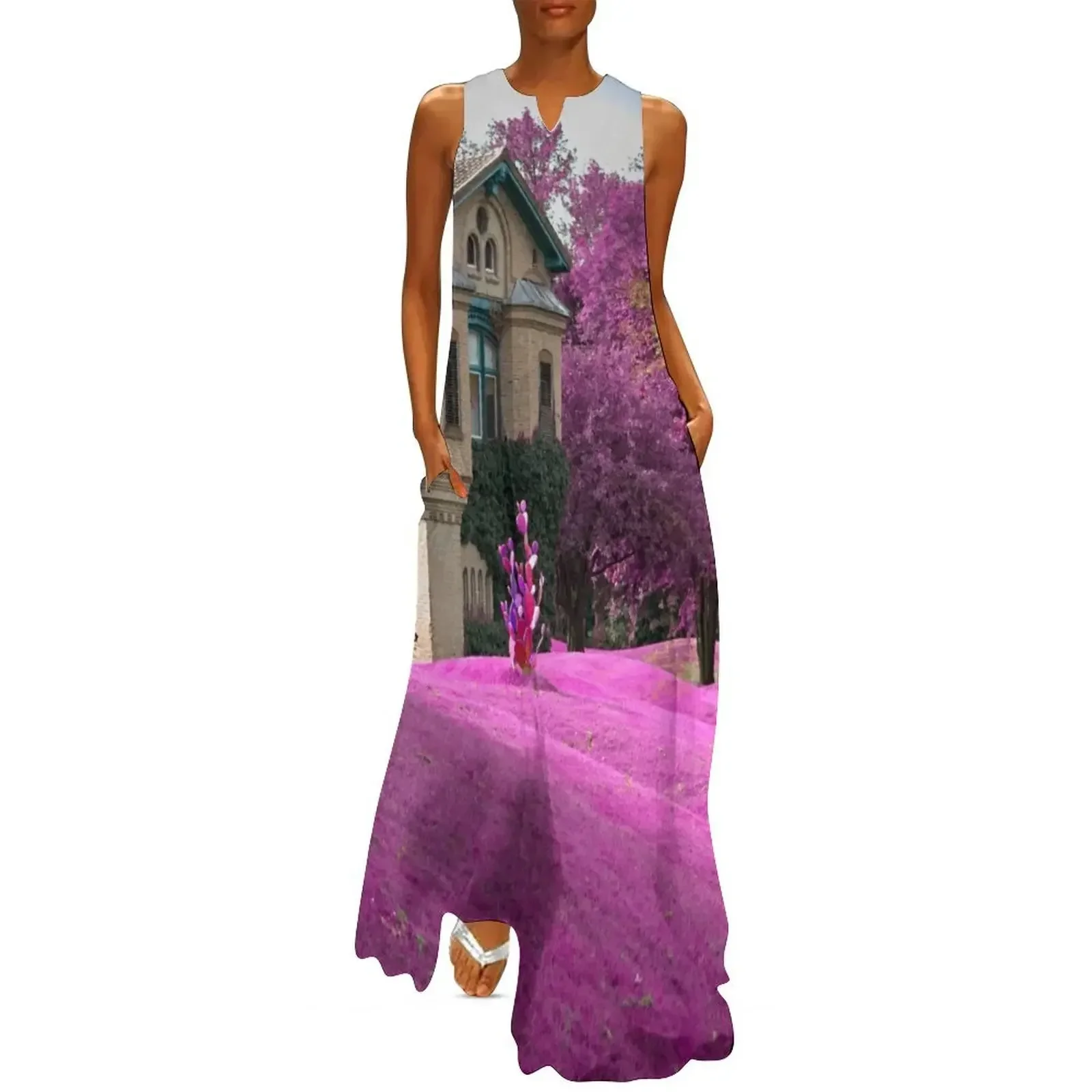 

Golf Course / Swiss Artwork Photography Long Dress elegant dresses for women summer dress korean women purple dress