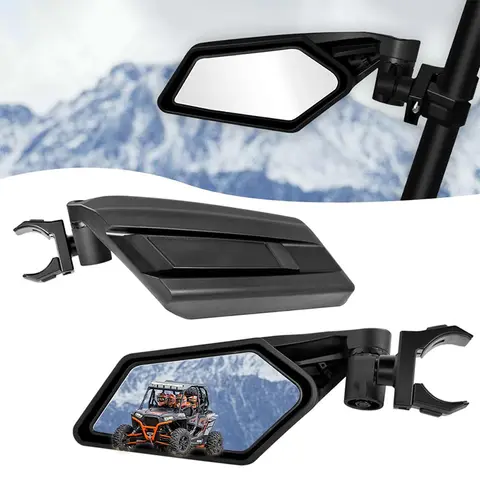 UTV Side Mirrors RZR Adjustable Side Mirrors with 1.5”-2” Roll Bar for Polars RZR 1000 Can Am Maverick Yamaha YXZ Rhino Pioneer