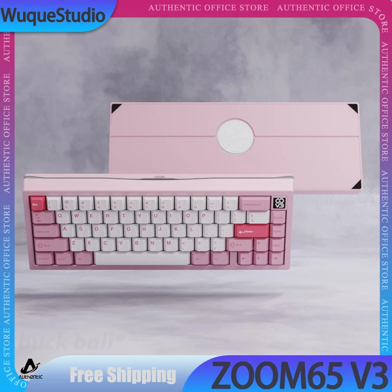 Zoom65 V3 Customized Mechanical Keyboard Kit Aluminium Alloy Custom Screen Three Mode Rgb Gaming Keyboard Pc Gamer Accessories